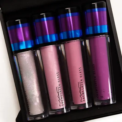 MAC Irresistibly Charming Dazzleglass Cremesheen Glass LipGloss (Violet) 4pc Set • $59.95