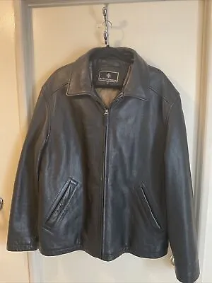 Rainforest Black 100% Cowhide Bomber Leather Coat Size XL (Mint Condition) • $75