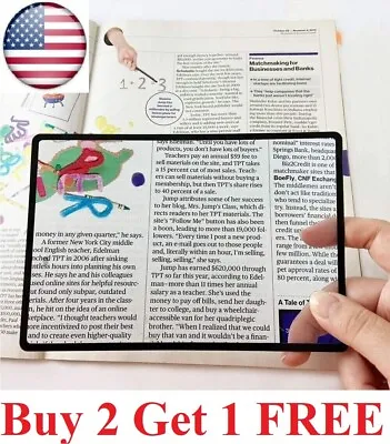 Reading Loupe Magnifying Glass 3X Book Page Magnifier Glass Lens US Seller • $3.95