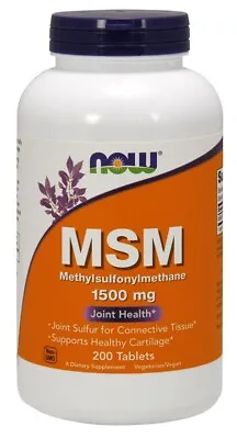 NOW Foods MSM Methylsulphonylmethane POWDER TABLETS CAPSULES | Joints | 4 Sizes • £15.49