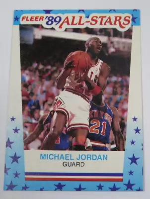 1989 Fleer All-Stars Stickers Michael Jordan # 3 Chicago Bulls Basketball Card • $15