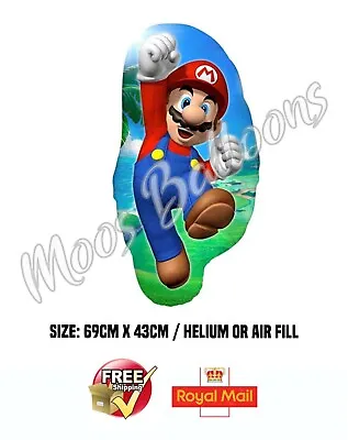 Super Mario Foil Mario Balloon 69cm Birthday Party Decorations Kids UK Seller • $3.69