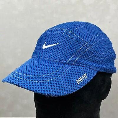 Vintage Y2K Nike Tailwind Dri-Fit 7 Panel Mesh Blue Adjustable Running Hat Cap • $67.99