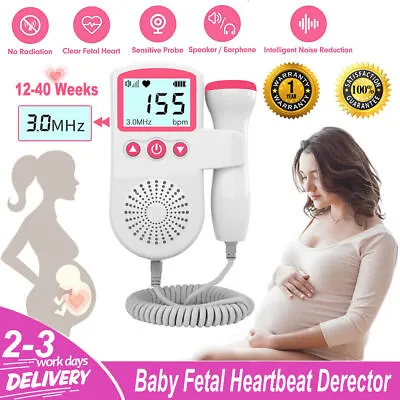 Fetal Doppler Detector Baby Heart Beat Rate Probe Prenatal Monitor Ultrasonic M1 • £11.99