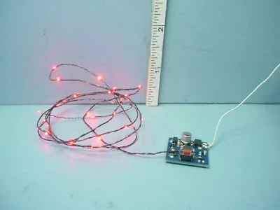 Miniature Touch Button 4 Mode 30 Chip Red Xmas LED Light String 1/12th Scale • $45