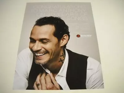 MARC ANTHONY Congrats On 30 Years Of Songs 2021 Promo Poster Ad • $9.95