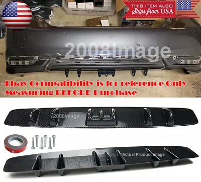 30  Carbon Effect Bumper Diffuser Splitter Shark Fin Canard For Subaru Mazda • $44.98