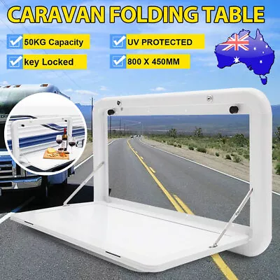 Folding Caravan Table Picnic Camping Motorhome RV Locked Aluminum Desk 800x450mm • $136.45