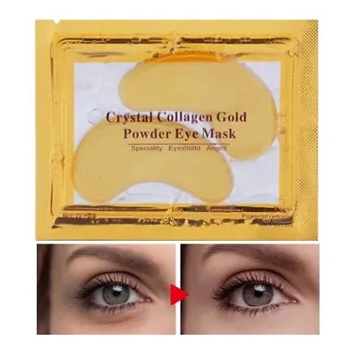 20Pcs Under Eye Gel Pad Pcs Crystal Collagen 24k Gold Mask Anti Aging Wrinkle UK • £5