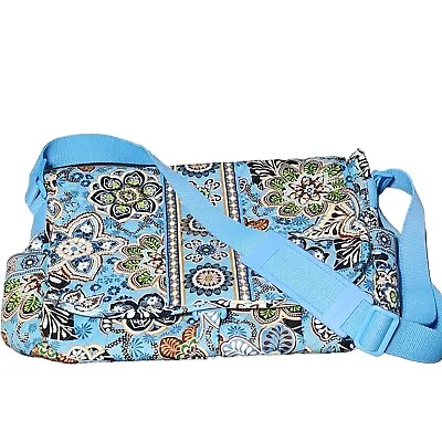 Vera Bradley Blue Bali Messenger Laptop Bag 14 X 11 X 3 Near Mint Condition • $39.99