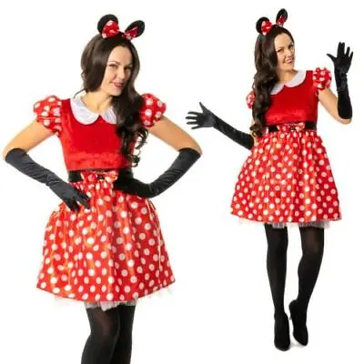 Halloween Womens Mouse Red Polka Dot Fancy Dress Costume Outfit Hen Party • £14.99