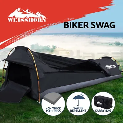 Weisshorn Camping Swag Single Biker Swags Dark Grey Water Resistant Ripstop • $149.95