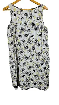 J Jill Love Linen Floral All Over Print Shift Shirt Dress Sleeveless Medium • $29.99