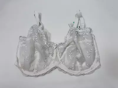 M&S Autograph Bra Underwired Nonpadded Embroidered Lace Bra Size 36G White • £15