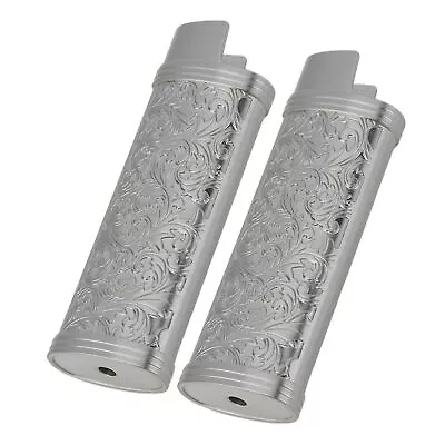 (Gray)Vintage Botanic Design Zinc Alloy Lighter Case Cover Sleeve Holder For BIC • $14.63