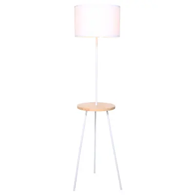 $79 • Buy Sarantino Metal Tripod Floor Lamp Shade With Wooden Table Shelf