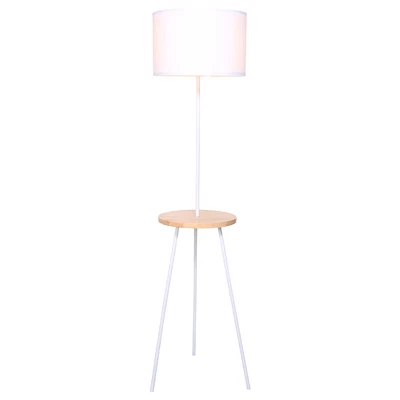 $79 • Buy Sarantino Metal Tripod Floor Lamp Shade With Wooden Table Shelf