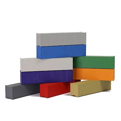 9pcs Mixed Colors N Scale 1:160 40ft Blank Shipping Container 40' Cargo Box • $20.99