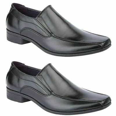 Mens Faux Leather Shoes New Italian Smart Formal Wedding Office Party Shoes Size • £21.95