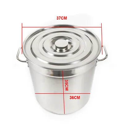 £47 • Buy 35L Large Deep Cooking Stock Pot Stainless Steel 201 With Lid - CATERING NEW