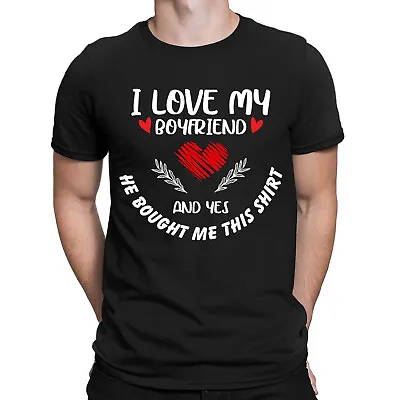 Funny I Love My Boyfriend Girlfriend Valentines Gift Mens T-Shirts Top #ILD2 • £3.99