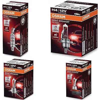 Osram Night Breaker Silver Halogen H1 H4 H7 H11 All Types Free Choice 1pcs • $6.94