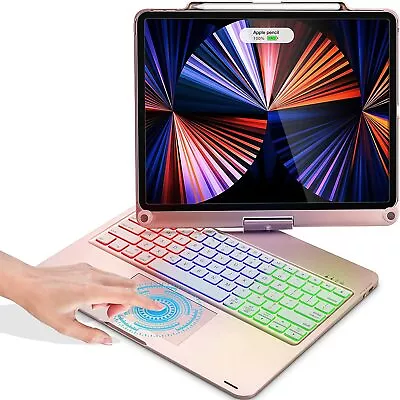 $69.99 • Buy For IPad 7/8/9th Gen Pro 11 12.9 Air 4 5 360 Rotate Case With Touchpad Keyboard