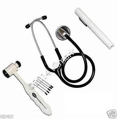 $22.90 • Buy Set Professional Cardiology Stethoscope, Pen Light, Reflex Hammer With Filaments