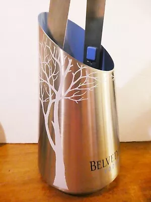 Belvedere Vodka Ice Bucket Bottle Holder Tongs Stainless Steel 750ml • $19.99