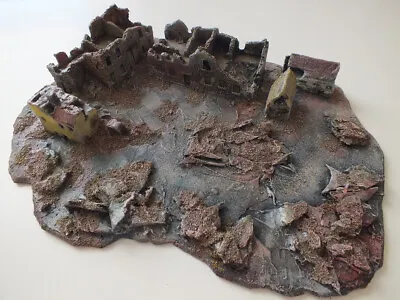 5 Building Ruined/ Bombed Out Scenery On Large Base - Suit 6mm Wargaming • £14