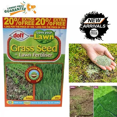 Doff Grass Seed Hard Wearing Lawn Seeds Quick Growth Ready To Use 1kg • £9.99