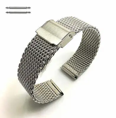 Extra Thick Silver Stainless Steel Metal Replacement Mesh Watch Band #5131 • $17.95