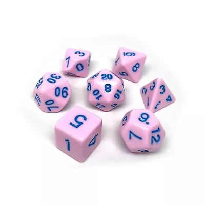 Easy Roller Dice Pastel Pink Opaque W/Blue (7) New • $10.49