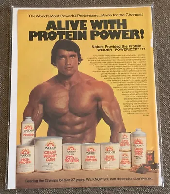 Arnold Schwarzenegger Weider Super Protein Ad Photo From Muscle Builder Magazine • $9.99