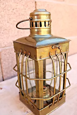 Nautical Marine Brass Boat Light Hanging Oil Lamp Ship Anchor Lantern • $54.99