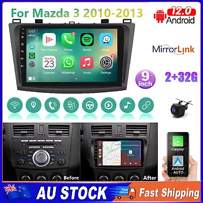 Android 13 For Mazda 3 2010-2013 Apple Carplay Car Stereo Head Unit Gps Sat Navi • $183.50