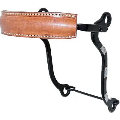 Bob Blackwood BB Engraved German Silver Leather Nose Mechanical Roping Hackamore • $259.99