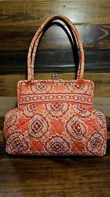 Vera Bradley Paprika Alice Orange Floral Kiss Lock  Large Shoulder Bag • $24.99