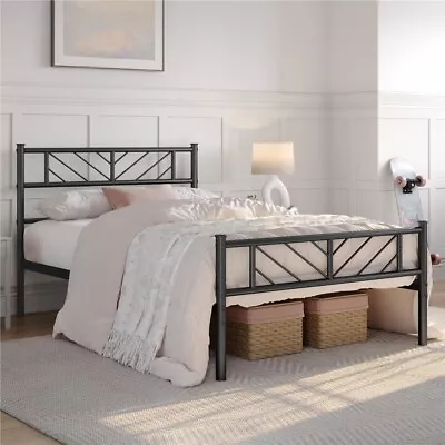 Twin/Full/Queen Metal Bed Frames Platform Bed With Arrow Headboard And Footboard • $89.99