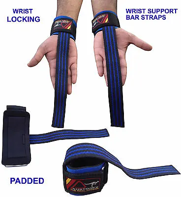 Austodex Weight Lifting Power Bar Wrist Straps Wraps Bodybuilding Gym Gloves   • $8.55
