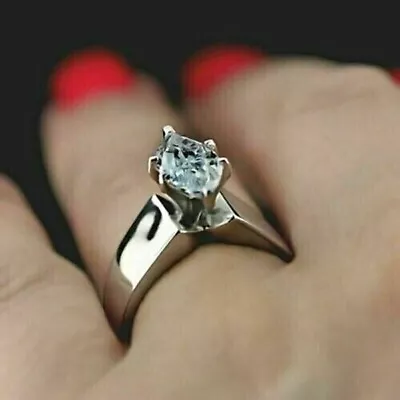 2Ct Marquise DEF Real Moissanite Solitaire Engagement Ring 14K White Gold Plated • $133.62