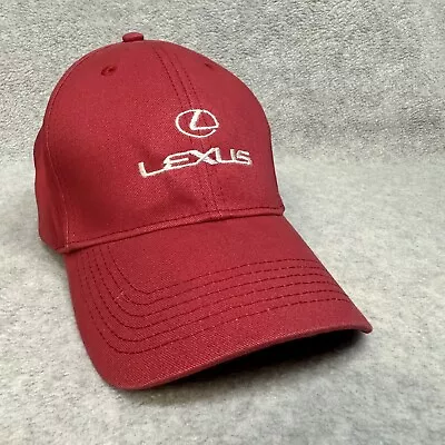 Lexus Hat Adult OSFA Red Cotton Strap Back Dealership Cars Casual Ballcap BIG X • $9.95