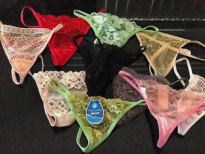 LOT 10 Mixed Women Lace Cotton Solid Thong T Back G String Panties Underwear • $9.99