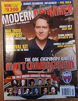 Modern Drummer Magazine January 2012 Matt Chamberlain Navene Koperweis • $5.95