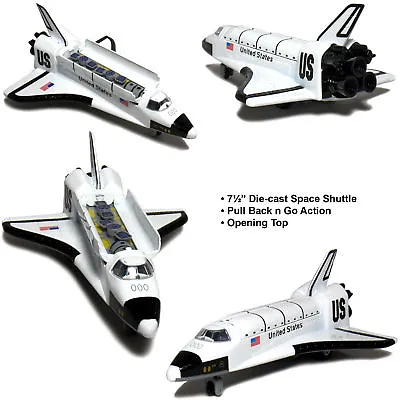 7.5  Space Shuttle US NASA Replica Diecast Model Toy Pull Action Rocket Ship • $10.98