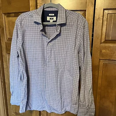 Joseph Abboud Men's Casual Long Sleeve Blue/Purple Plaid Shirt With Flip Cuff XL • $14.99