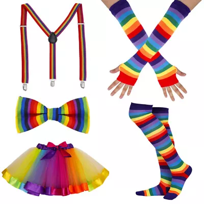 80s Fancy Dress Costume Set Adult Tutu Skirt Gloves For 1980s Fancy Theme <AU> • $26.96