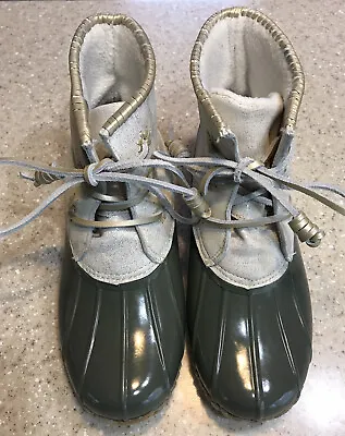 $21.99 • Buy Jack Rogers Chloe Duck Boots Waterproof Olive Green/Gold Women’s Ladies Size 9