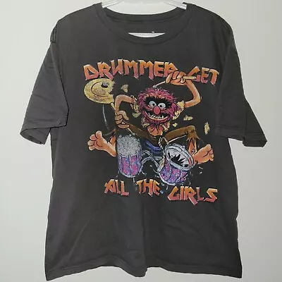 Disney Store The Muppets Drummer Get All The Girls Short Sleeve T-Shirt Size XL • $18.88