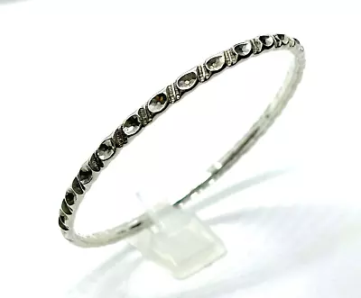 Antique 1896 Victorian CH Charles Horner Hallmarked Sterling Silver Bangle 15.4g • £85